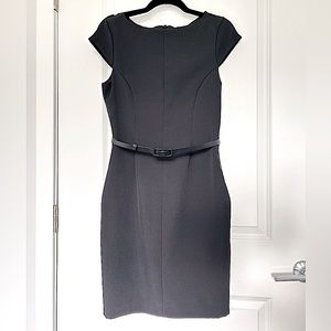H&M Black Cap Sleeve Short Dress with belt| Size S